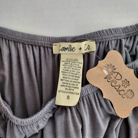 Camille & Co Off Shoulder Ruffle Sleeve Top NWT - Picture 4 of 9